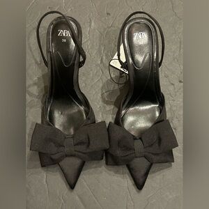 Zara Black Bow Women's Shoes 38/7